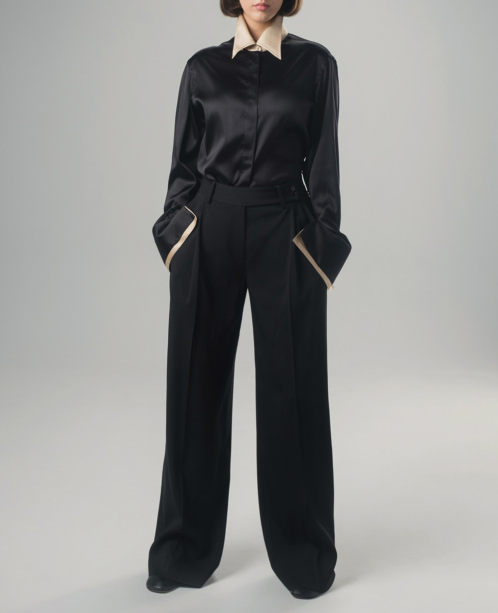 Elegant women's satin shirt